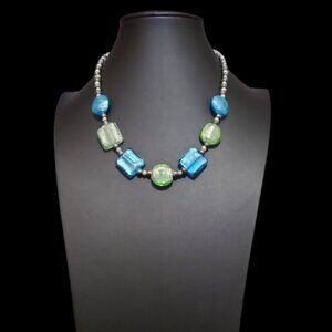 18inchVintage Glass And Beaded Necklace